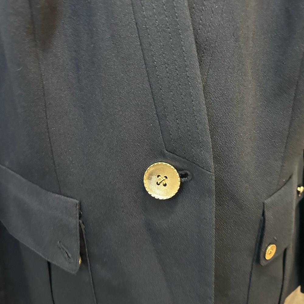 Chic Navy‎ Women's Blazer with Gold Accents - Picture 2 of 10